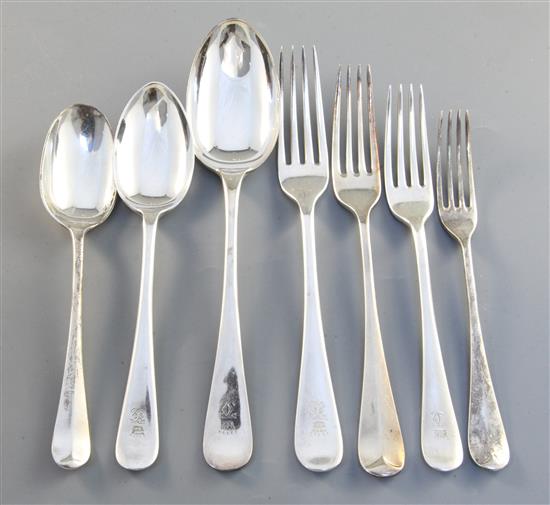 An extensive canteen of Old English pattern plated flatware all with Crewe monogram
